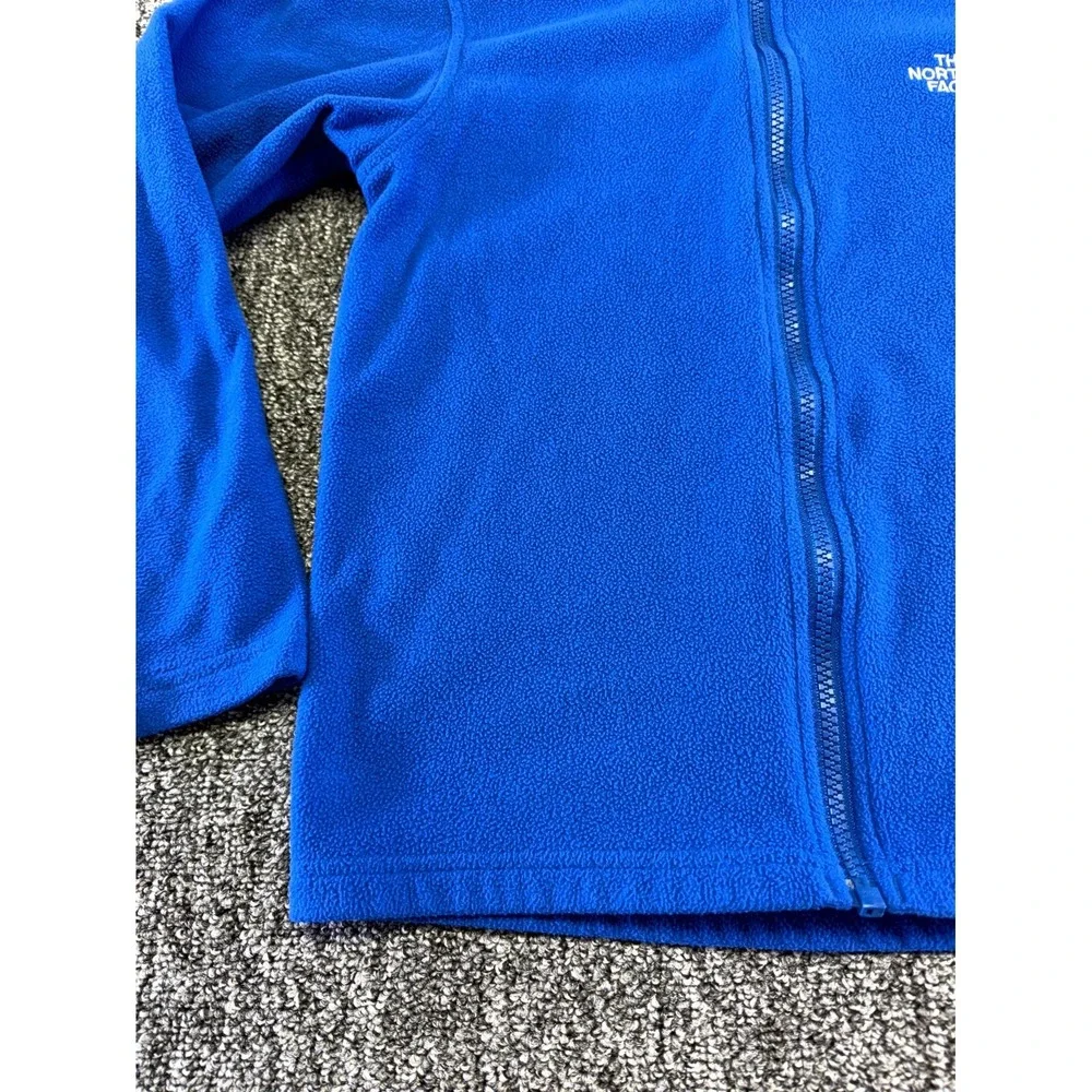 The North Face Fleece Jacket Boys Medium Blue Full Zip Logo Polyester Outdoor